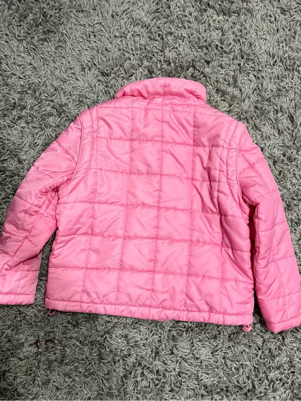 The Children's Place Pink Quilted Puffer Jacket with Embroidered Front